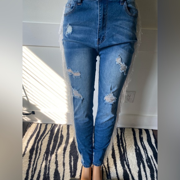 Sj Style Jeans with Fringe - Picture 1 of 7